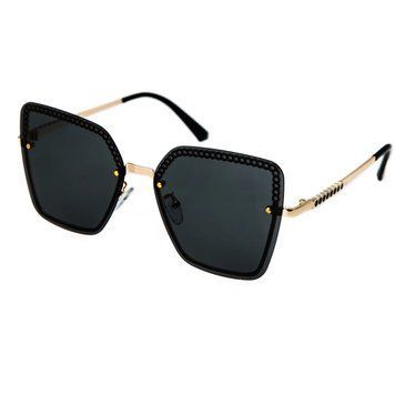 Солнцезащитные женские очки Polarized бабочка черно-золотистые J.2006 фото